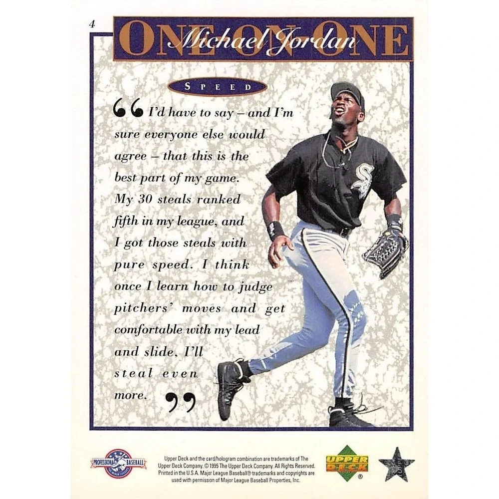 1995 Upper Deck Minor League #4 Michael Jordan Michael Jordan One On One‎